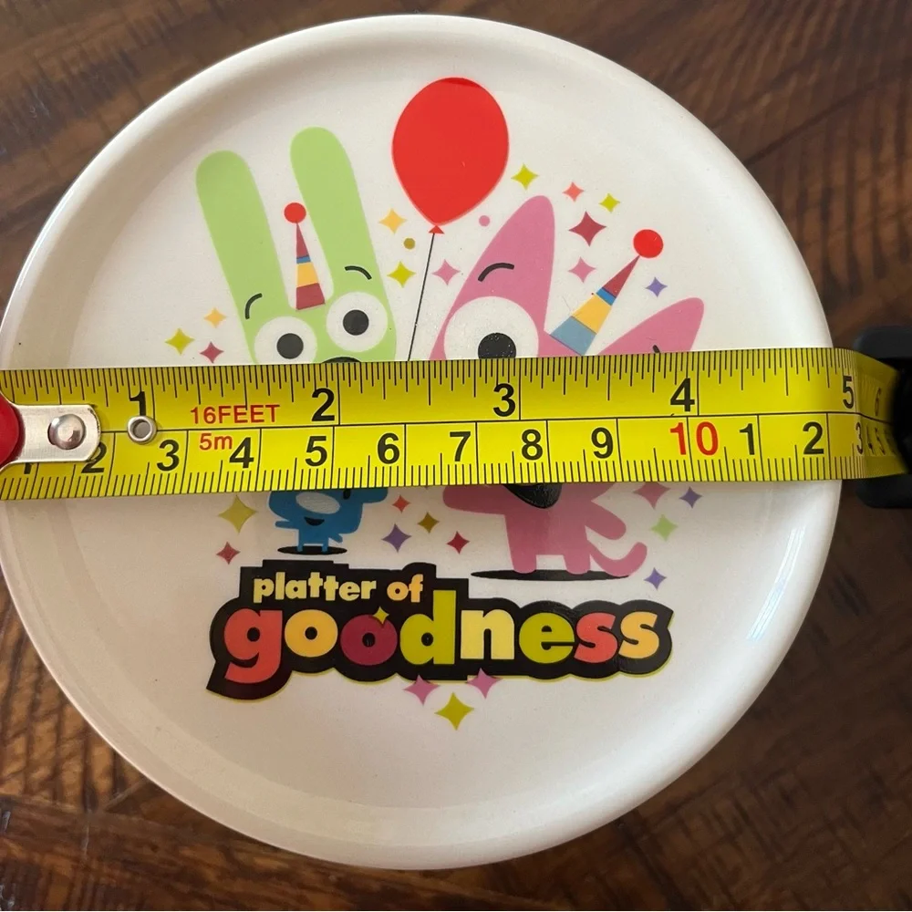 Hallmark Happy and YoYo Platter of Goodness Party Plate - Pink, Green, Blue.